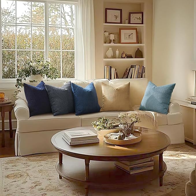 MIULEE Winter Pack of 2 Corduroy Soft Soild Decorative Square Throw Pillow Covers Set Cushion Cases Pillowcases for Sofa Bedroom Car 18 x 18 Inch 45 x 45 Cm Grey