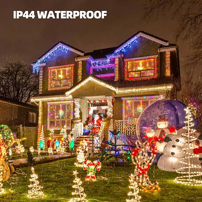 TW SHINE Outdoor Christmas Lights, 20FT 100 Count Christmas String Lights Incandescent, Waterproof Indoor Mini Christmas Tree Lights for Xmas Decorations, Multi Colored