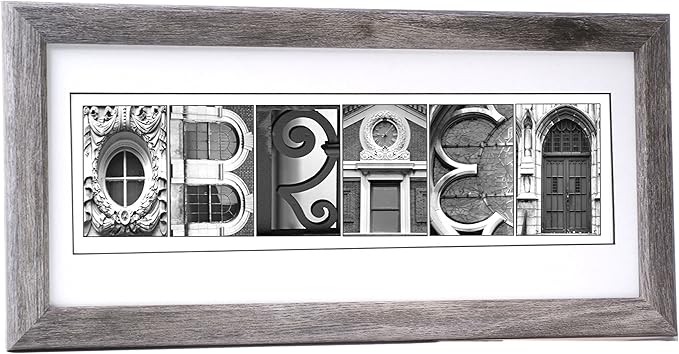 Creative Letter Art? Personalized 12 by 26 inch Framed Name Sign with ...