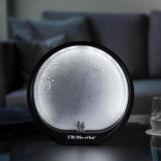 mamre Astronaut Couple Lunar Lamp Moon Light 3D Moon Rechargeable Night Light Gift Home Decor Lighting for Anniversary Birthday Valentine's Day Christmas