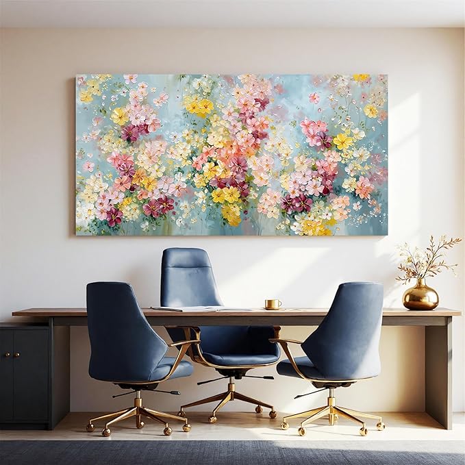 Canvas Wall Art Decor large Colorful Abstract Flower Wall Canvas Art Decor For Living Room Abstract Aesthetics Artwork Pictures Prints Wall Art Artwork For Bedroom Office Room Wall Decor 24×48 inch