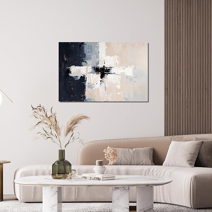 Abstract Wall Art Decor Abstract Canvas Art Wall Decor Modern Wall Art Pictures for Living Room Black and White Wall Art Decor Small White Wall Art Prints Artwork for Walls Home Office Decor 24" X 36"