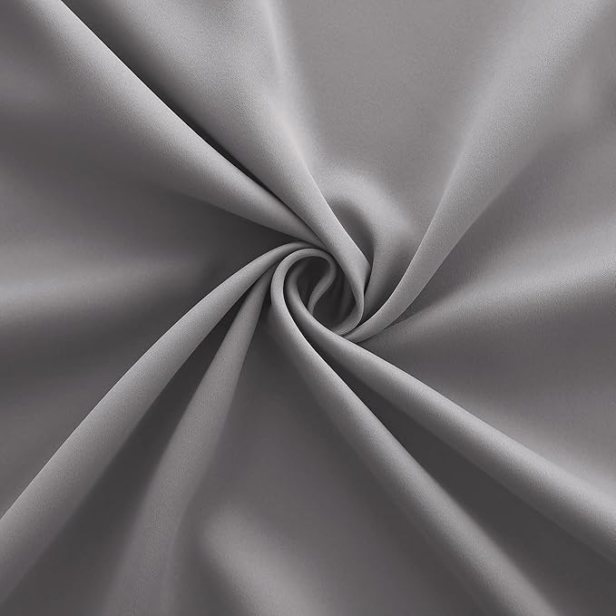 72 Inch Length Grey Curtains for Room,2 Panels Set 6FT 6 FT Grommet Double Sided Blocking Thermal Insulated Blackout Room Darkening Garage Window Coverings for Bedroom 72 Inches Long,Light Gray