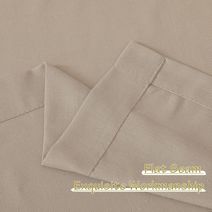 NICETOWN Thick Linen Curtains for Farmhouse 90 inches Long, Pinch Pleated Curtains Flax Linen Privacy with Light Filtering Window Treatments for Bedroom/Boys Room, Taupe, W50 x L90, 2 Panels