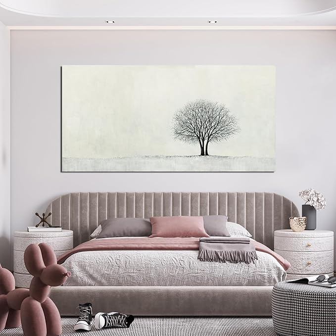 Canvas Wall Art Decor Wall Art Pictures for Living Room Canvas Modern Art Wall Decor Black and White Wall Art Decor Minimalist Tree Wall Art Prints Art Work for Home Office Wall Decor 24" X 48"