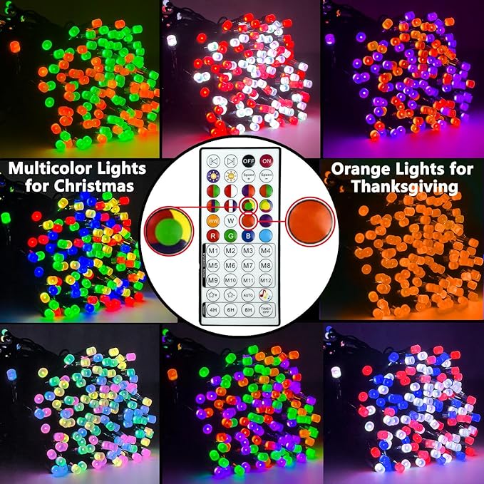 YIQU Smart Color Changing Christmas Lights, 66 FT 200 LED RGB String Lights with Remote App Control and Timer, Music Sync Multiple Modes Twinkle Mini Light Waterproof Indoor Outdoor