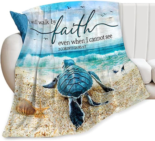 Tijuboni Sea Turtle Ocean Throw Blanket Beach Nautical Gifts for Women Men Girls Boys Kids Adults Soft Flannel Fleece Blanket for Couch Sofa Bed Home Decor 50"x60"