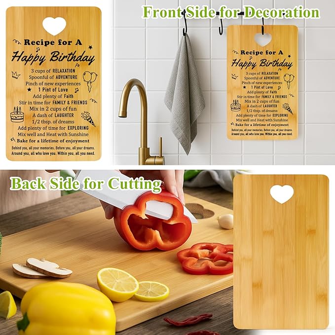 Unique Birthday Gift Decorative Bamboo Cutting Board Decor Kitchen Gifts for Friend Sister Kitchen Wood Gift Christmas Cheese Serving Boards Xmas Presents