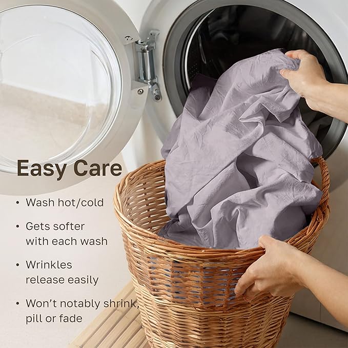 California Design Den California King Sheet Set - 100% Cotton, 600 Thread Count Deep Pocket Cal King Sheet Set, Luxury Soft Hotel-Quality Sheets Sateen Weave - Lavender