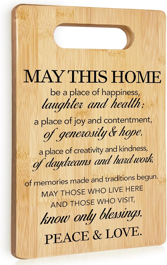 Housewarming Gifts Cutting Board, House Warming Gifts New Home House Apartment, New Homeowner Gifts, Home Blessing Bamboo Cutting Boards for Kitchen, Decorative Cutting Boards for Kitchen