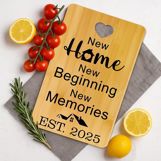 Unique Housewarming Gifts for New Homeowners First New Home Gifts for Neighbor, Friends, Realtor Closing Gift for Home Buyers New House Owners Presents Party New Apartment Cutting Board Gift