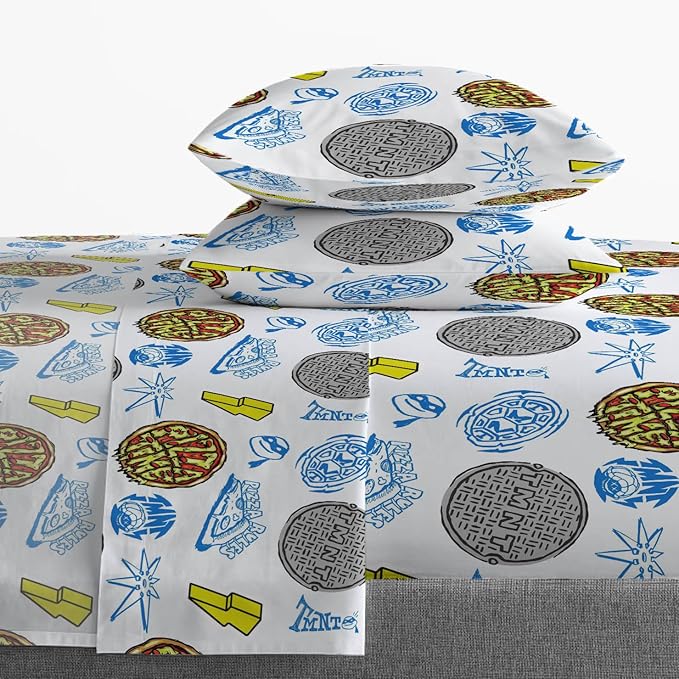 Jay Franco Nickelodeon Teenage Mutant Ninja Turtles Full Comforter Set - 7 Piece Bedding Includes Sheet Set & Pillow Covers - Super Soft Mutant Mayhem Microfiber Bed Set