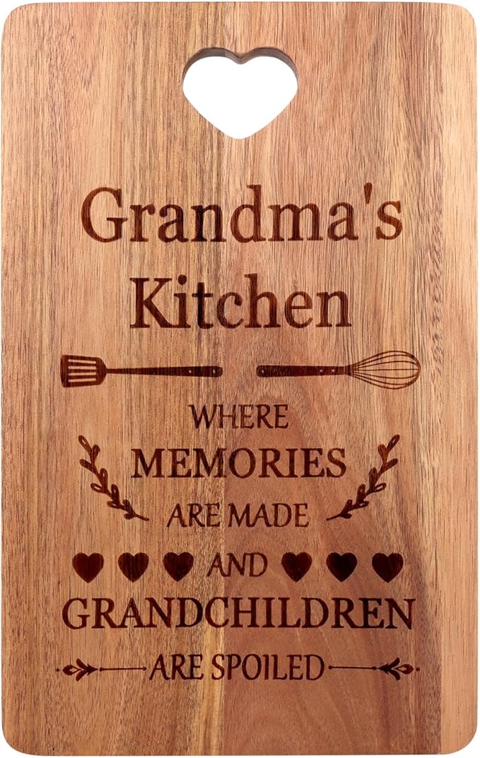 Grandma Birthday Gfts for Grandmother Christmas Presents from Grandchildren Kitchen Decor Wood Nana Gift Ideas Decorative Serving Cutting Board Bamboo Xmas Charcuterie Boards Unique Mother Day Gift