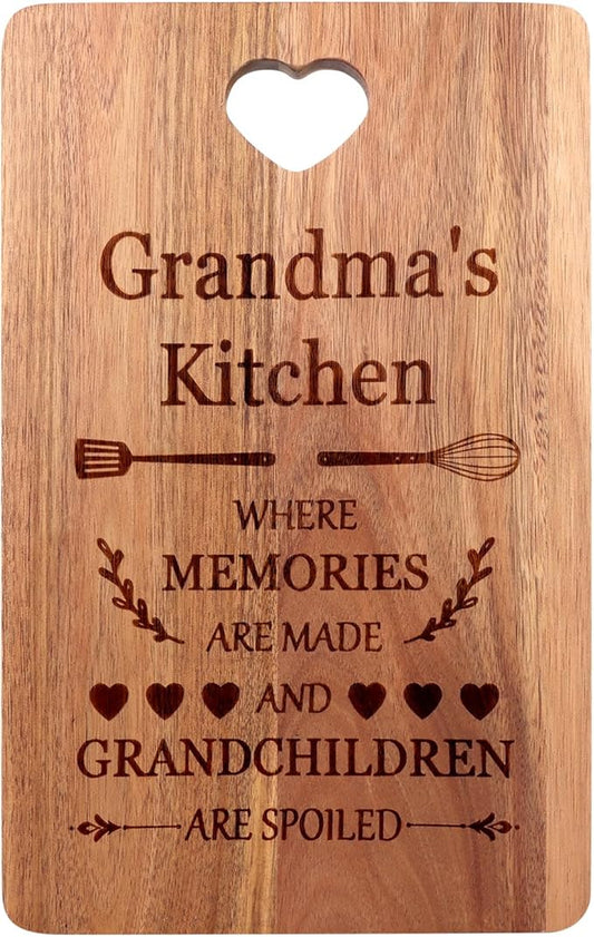 Grandma Birthday Gfts for Grandmother Christmas Presents from Grandchildren Kitchen Decor Wood Nana Gift Ideas Decorative Serving Cutting Board Bamboo Xmas Charcuterie Boards Unique Mother Day Gift