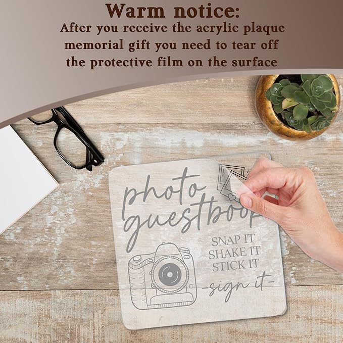 Wedding Photo Guestbook Acrylic Plaque Sign, Wedding Guest Book Desk Decor, Appreciation Gifts, Birthdays Gifts, Christmas Gift for, Cameraman, Friends, Family, Colleagues