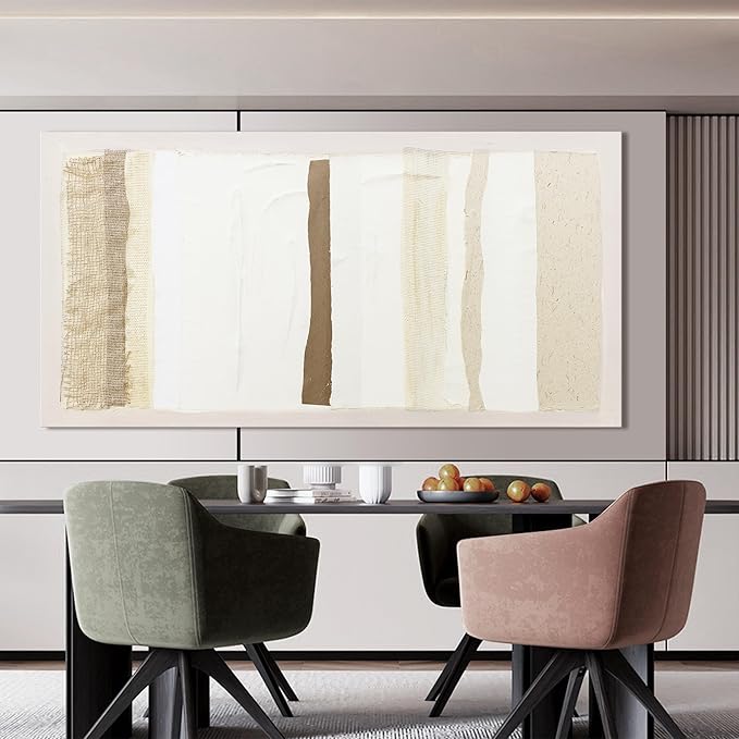 Neutral Wall Art Decor Modern Canvas Art Wall Decor Brown And White Artwork for Walls Oversized Wall Art Prints Large Wall Art for Living Room 29"X58" for Room Bedroom Office Decor