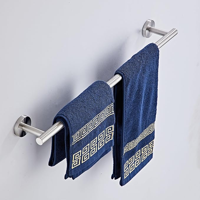 Bath Towel Bar, 24 Inch 304 Stainless Steel Thicken Towel Holder for Bathroom Wall, Towel Holder Brushed Nickel Finished Wall Mount(Total Length 26-Inch)