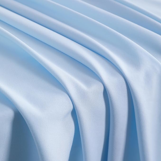 NTBAY Twin Comforter Set with Sheets, 5 Pieces Soft and Breathable Bedding Set, Twin Bed in a Bag, Down Alternative Comforter Set Solid Color All Season, Kids Bedding Set, Aqua