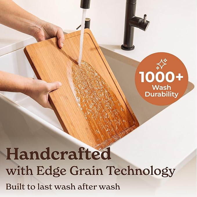 SMIRLY Wood Cutting Boards For Kitchen - Bamboo Cutting Boards For Kitchen Cutting Board, Bamboo Cutting Board Set, Chopping Board, Butcher Block, Small Wooden Cutting Board Set