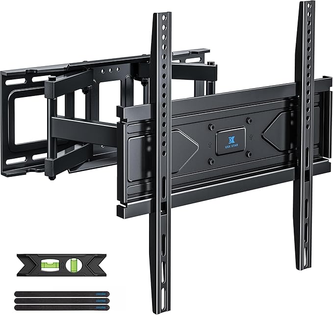 UL Listed Full Motion TV Wall Mount for Most 32-70 inch TVs, Wall Mount TV Bracket for 40 50 55 65 inch tv with Smooth Swivel, Tilt, Extension, Level-Has Hardware & Drill Template
