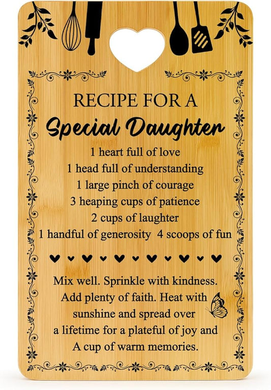 Daughter Gift Bamboo Decorative Cutting Board Decor Kitchen Gifts for Christmas Cheese Boards Unique Birthday Gift Wood Serving Board Xmas Presents