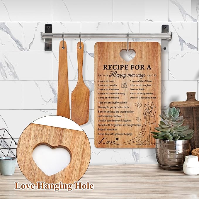 Wedding Gift for Couple Acacia Wood Marriage Cutting Board Bridal Shower Gift for Bride Groom Engagement Best Anniversary Newlywed Gift for Wedding Shower Mr Mrs Gift Engraved Board Bride to Be Gift