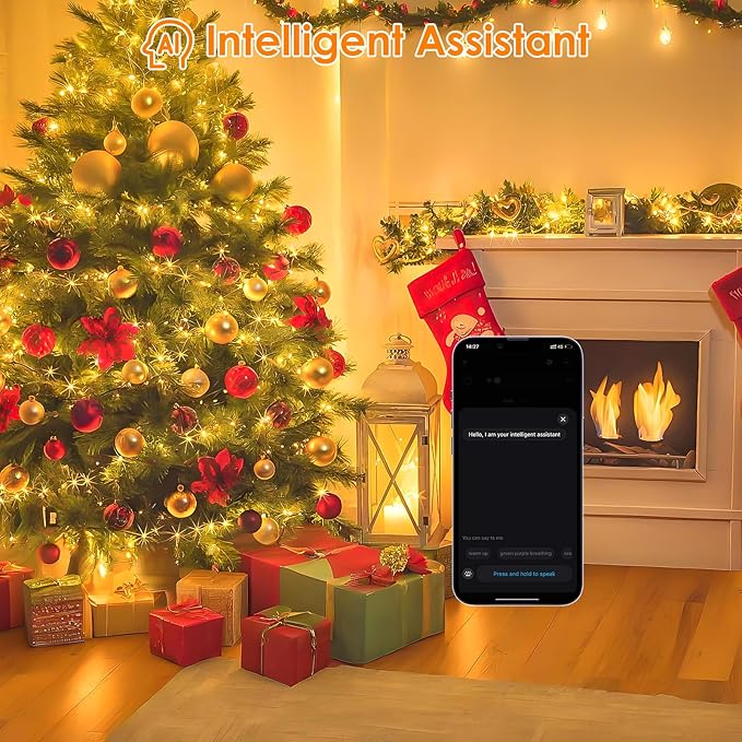 YIQU Smart Color Changing Christmas Lights, 66 FT 200 LED RGB String Lights with Remote App Control and Timer, Music Sync Multiple Modes Twinkle Mini Light Waterproof Indoor Outdoor