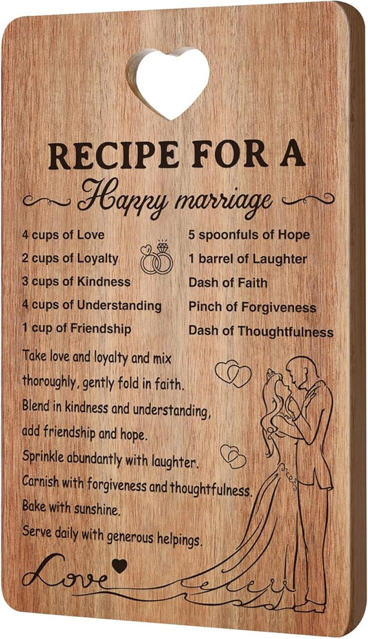 Wedding Gift for Couple Acacia Wood Marriage Cutting Board Bridal Shower Gift for Bride Groom Engagement Best Anniversary Newlywed Gift for Wedding Shower Mr Mrs Gift Engraved Board Bride to Be Gift