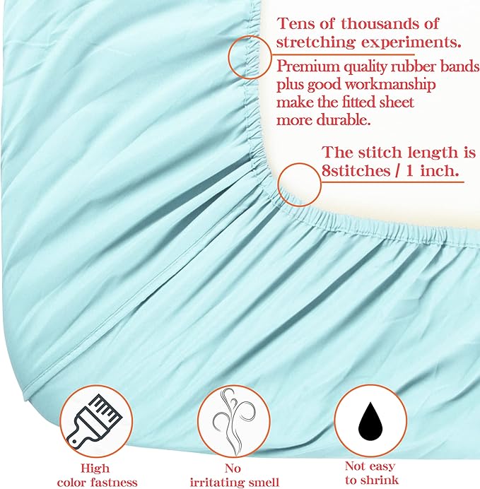 NTBAY Toddler Bedding Set - 4 Piece Soft and Breathable Crib Bedding Set for Boys and Girls, Includes Quilted Comforter, Fitted Sheet, Flat Top Sheet and Envelope Pillowcase, Aqua