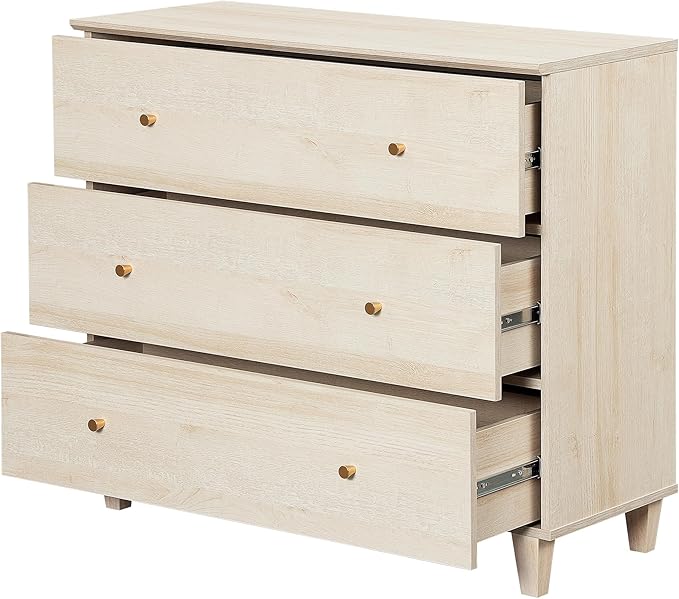 WAMPAT Dresser with 6 Drawers, Bedroom 70.8" Wide Wood Chest of Drawers, Modern Closet Storage Organizer Dressers w/Solid Wood Legs for Living Room, Children's Room, Nursery, Light Oak