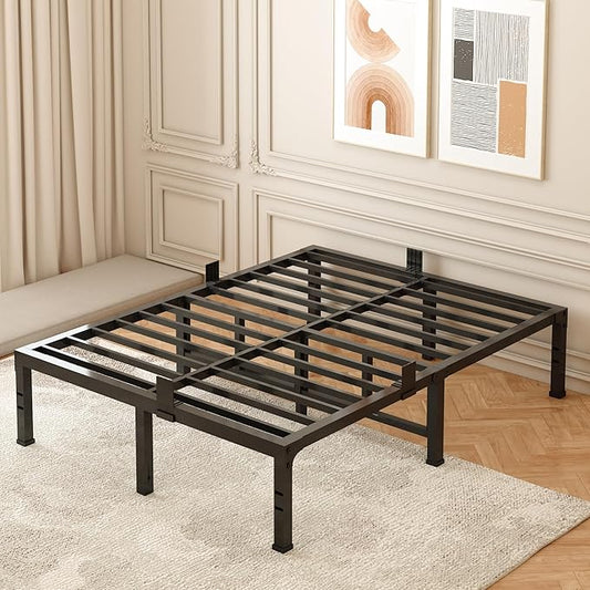California King Bed Frames, 16 Inch Heavy Duty Metal Platform Bed Frame Cal King Size Support Up to 3500 lbs, No Box Spring Needed, Headboard Compatible, Steel Slat Support, Noise Free, Easy Assembly