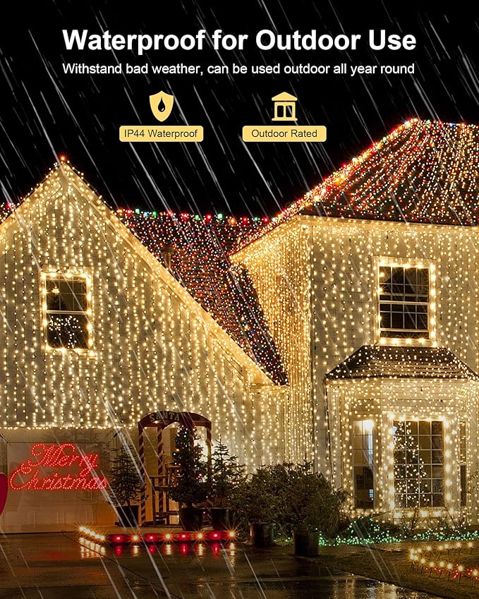 2-Set C7 Led Christmas String Lights, 25.16FT 50 LED Connectable Outdoor Indoor Decorative Light Strand, Warm White Holiday Lights for House, Christmas Tree, Patio, Party Decoration, UL Listed