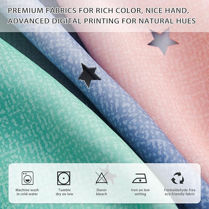 XiDi Grey Curtains for Kids Room, Nursery Blackout Curtain, Girls Room Decor Pink & Green Curtains, 84x34 in, 1 Panel