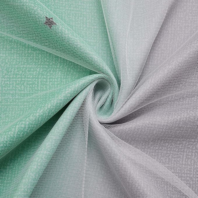 XiDi Rainbow Blackout Curtains for Kids Room, Unicorn Wall Decals, Pink, Green, Grey, 52/72/1