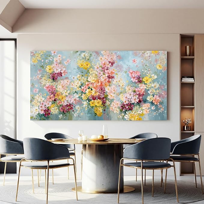 Canvas Wall Art Decor large Colorful Abstract Flower Wall Canvas Art Decor For Living Room Abstract Aesthetics Artwork Pictures Prints Wall Art Artwork For Bedroom Office Room Wall Decor 24×48 inch