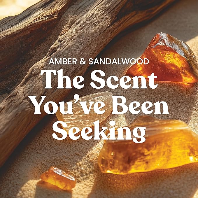 Yankee Candle Amber & Sandalwood, Scented Candle, 22oz Large Jar with up to 150 Hour Burn Time, Giftable