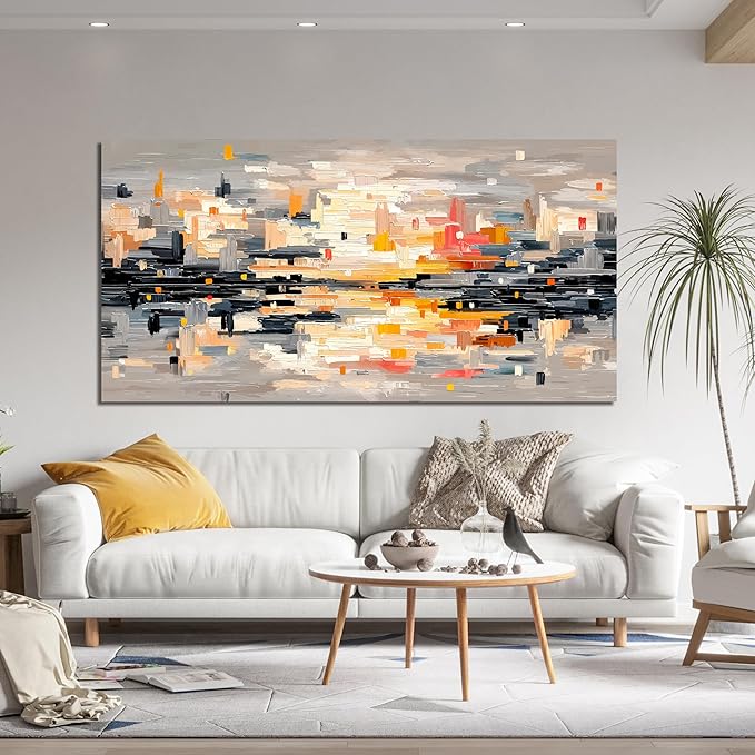 Abstract Wall Art Decor Large Wall Art for Living Room Abstract Canvas Art Wall Decor Modern Colorful Wall Art Prints Canvas Wall Art Pictures Artwork for Walls Bedroom Office Decor 24" X 48"