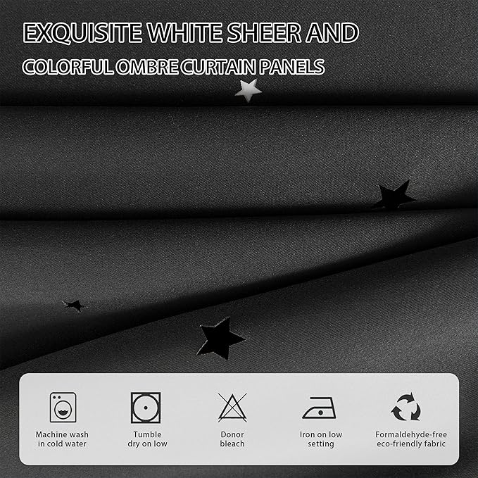 XiDi Room Darkening Curtains 84 inches Long, Black Out Curtains for Bedroom Windows, Unicorn Curtains for Kids Room, Blackout Curtains for Living Room 84 inchs Length 52 inches Wide 1 Panel Black