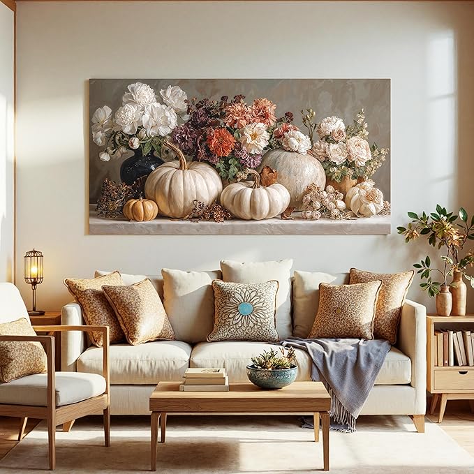 Canvas Wall Art Decor Colorful Vintage Botanical Wall Art Decor For Living Room Pictures Wall Decor White Flower Wall Art Decoratives Pictures Prints For Home Bedroom Office Room Wall Decor 20×40 In