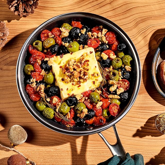 HexClad Hybrid Nonstick 8-Inch Frying Pan, Stay-Cool Handle, Dishwasher-Friendly, Oven-Safe Up to 900°F, Induction Ready, Compatible with All Cooktops