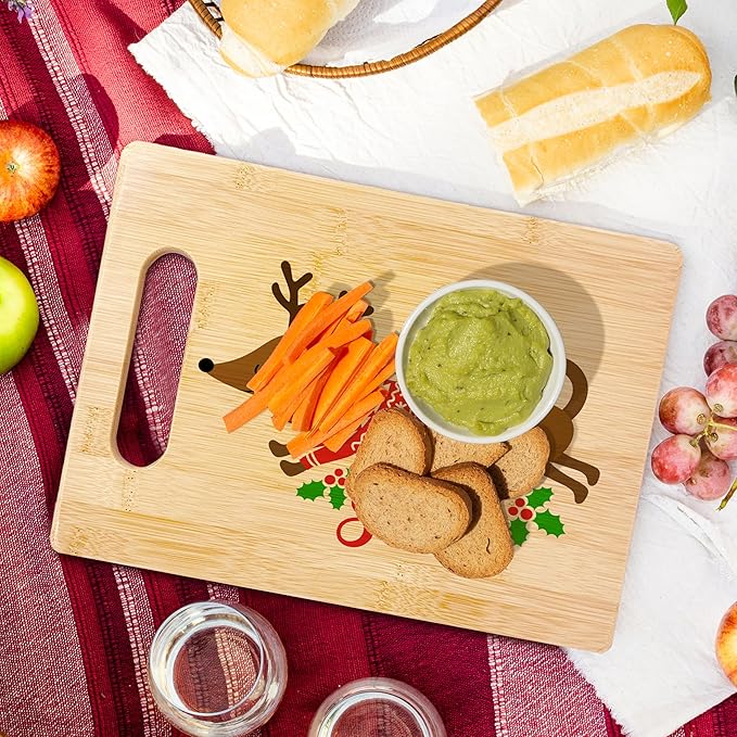 Dachshund Christmas Cutting Board - Bamboo Kitchen Decor, Funny Gift for Dachshund Lovers
