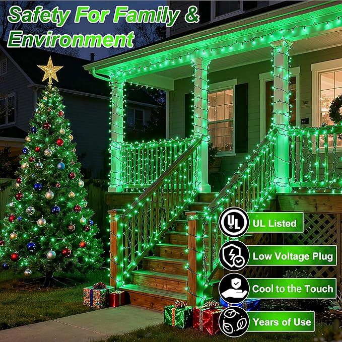 1500 LED 470FT Christmas String Lights Outdoor, 12 Pro Modes and Timer Memory & Brightness, Plug in Waterproof Dark Green Wire Twinkle Light for for Xmas Yard Tree Wedding Party Decor (Green)