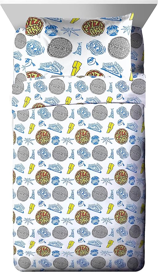 Jay Franco Nickelodeon Teenage Mutant Ninja Turtles Full Comforter Set - 7 Piece Bedding Includes Sheet Set & Pillow Covers - Super Soft Mutant Mayhem Microfiber Bed Set