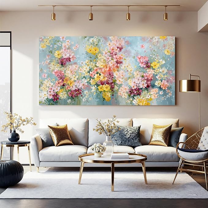 Canvas Wall Art Decor large Colorful Abstract Flower Wall Canvas Art Decor For Living Room Abstract Aesthetics Artwork Pictures Prints Wall Art Artwork For Bedroom Office Room Wall Decor 24×48 inch