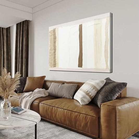 Canvas Wall Art Decor Brown And White Wall Art Decor Artwork for Walls Abstract Wall Art Prints Modern Large Wall Art for Living Room Canvas Art Wall Decor 24" X 36" Bedroom Office Decor