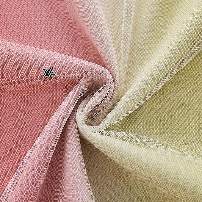 XiDi Pink Yellow Curtains for Bedroom Decor Blackout Curtains for Girls Kids Room Rainbow Unicorn Wall Decals 34X63 Inch Long 1 Panel