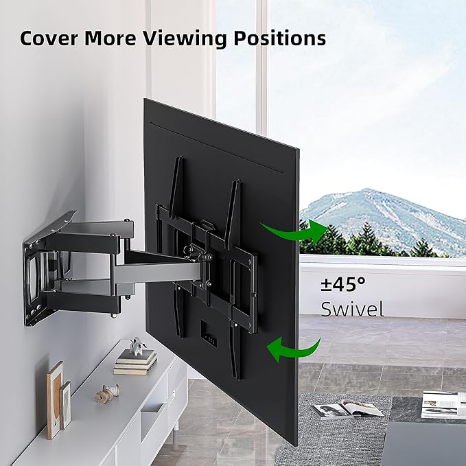 Full Motion TV Wall Mount for Most 37"-84" Flat Screen TV, Swivel or Tilt Wall Bracket with Dual Articulating Arms, for 12"-16" Wood Studs, Max VESA 600x400mm, Load 120 lbs by USX MOUNT