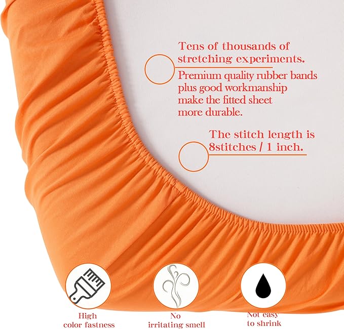 NTBAY Toddler Bedding Set - 4 Piece Soft and Breathable Crib Bedding Set for Boys and Girls, Includes Quilted Comforter, Fitted Sheet, Flat Top Sheet and Envelope Pillowcase, Orange