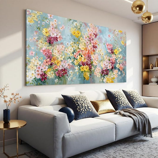Canvas Wall Art Decor large Colorful Abstract Flower Wall Canvas Art Decor For Living Room Abstract Aesthetics Artwork Pictures Prints Wall Art Artwork For Bedroom Office Room Wall Decor 24×48 inch