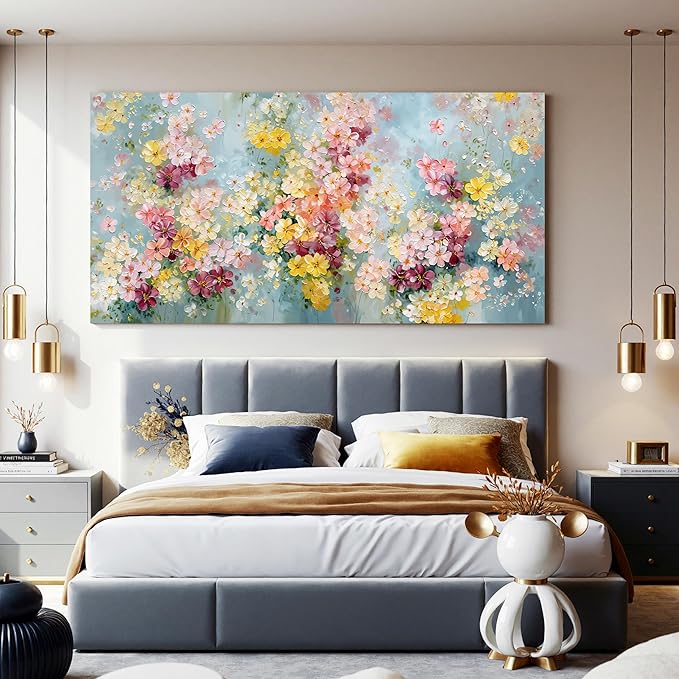 Dimpaga Canvas Wall Art Decor Colorful Abstract Flower Wall Canvas Art Decor For Living Room Abstract Aesthetics Artwork Pictures Prints Artwork For Home Bedroom Office Room Wall Decor 20×40 Inch